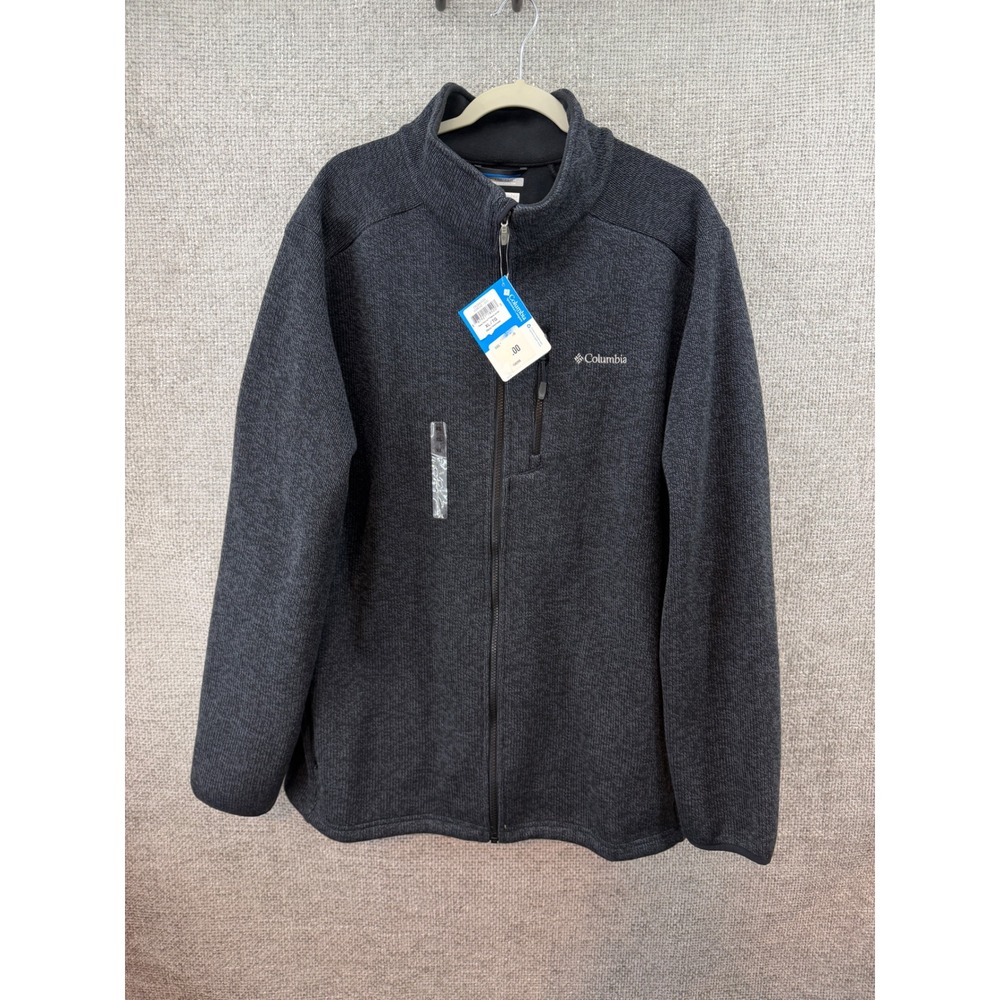 Columbia Rebel Ravine Fleece Jacket Mens XL Charcoal Grey Full Zip Performance